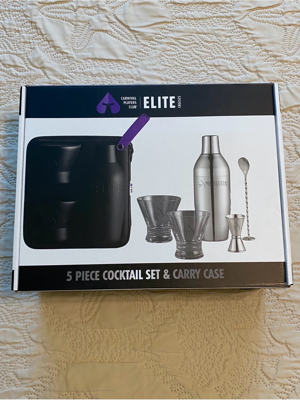 🍀NWT! ELITE 5-Piece Cocktail Set with Carry Case - Black